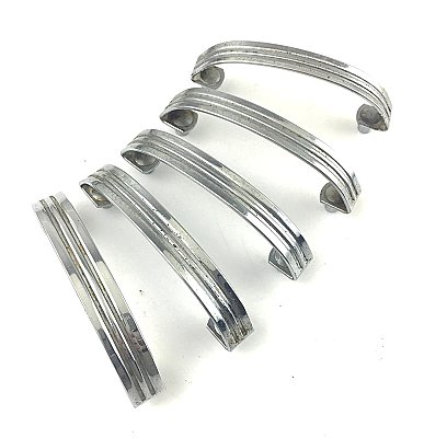 Antique Set of Five Chrome Plated Pulls