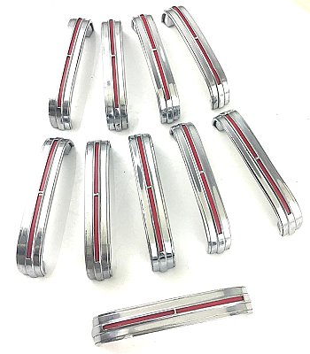 Antique Stanley 1950's Chrome and Red Kitchen Cabinet Pulls - Sold Each