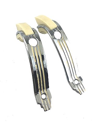 Pair of Antique Amerock Chrome And Ivory Catalin Kitchen Cabinet Pulls