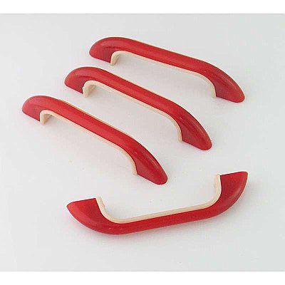Antique Red and White Catalin Kitchen Cabinet Pull 3" OC (Sold Each)