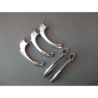 Antique Set of 5 Stanley 1950's Chrome Kitchen Cabinet Pulls