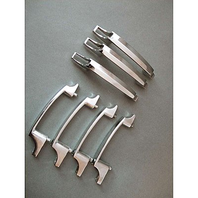 Antique Chrome Stanley Kitchen Cabinet Pull (Sold Each)