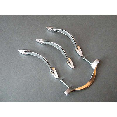 Set of Four Chrome Kitchen Cabinet Pulls