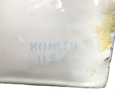 Antique Kohler Cast Iron Apron Front Enameled Farmhouse Kitchen Sink - Circa 1940