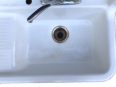 Antique Kohler Cast Iron Apron Front Enameled Farmhouse Kitchen Sink - Circa 1940