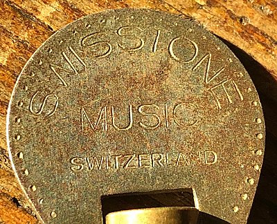 Antique Brass Swisstone Music Box Key
