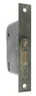 Antique Cast Iron & Steel Interior Mortise Door Lock With Key - Circa 1900