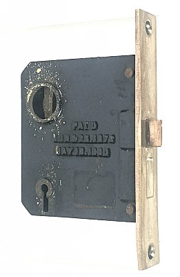 Antique Cast Bronze & Steel Interior Mortise Door Lock by Niles and Chicago Hardware Co.- Circa 1878