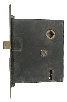 Antique Cast Iron & Steel Interior Mortise Door Lock - Circa 1900