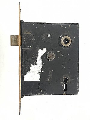 Antique Cast Bronze & Steel Interior Mortise Door Lock in "Windsor" Design by Reading Hardware Co.by Russwin - Circa 1897