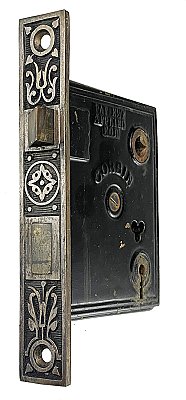 Antique Interior Door Mortise Lock by P. & F. Corbin Co. - Bronze Faceplate - Circa 1890