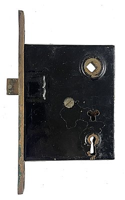 Antique Interior Door Mortise Lock - Bronze Faceplate - Circa 1890