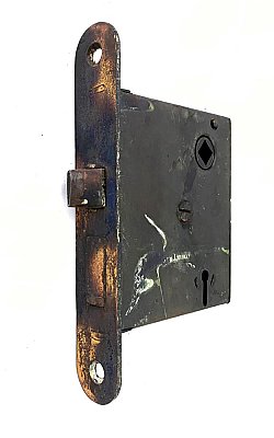 Antique Russell & Erwin Interior Door Mortise Lock - Radius Corner - Flashed Copper Faceplate
