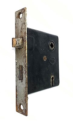 Antique P & F Corbin Interior Mortise Door Lock - Steel Faceplate