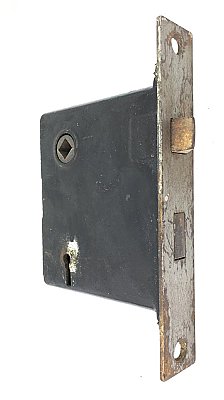 Antique P & F Corbin Interior Mortise Door Lock - Steel Faceplate