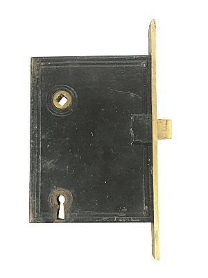 Antique Cast Bronze & Iron Mortise Exterior Mortise Door Lock by Russell & Erwin Co. - Circa 1870