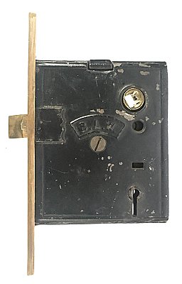 Antique Interior Mortise Door Lock in "Oriental" Design by Branford Lock Works - Circa 1881