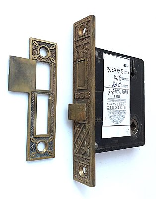 Antique Brittan, Graham, Mathes Interior Door Mortise Lock - Bronze Faceplate - Circa 1890