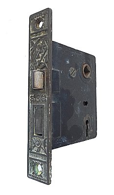 Antique Brittan, Graham, Mathes Interior Door Mortise Lock - Bronze Faceplate - Circa 1890