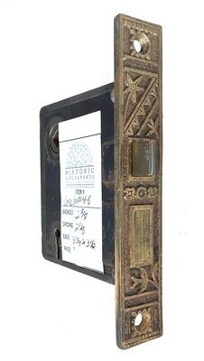 Antique Brittan, Graham, Mathes Interior Door Mortise Lock - Bronze Faceplate - Circa 1890