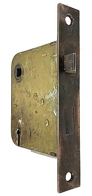 Antique Interior Mortise Door Lock by Yale & Towne - Solid Bronze Faceplate - Circa 1910