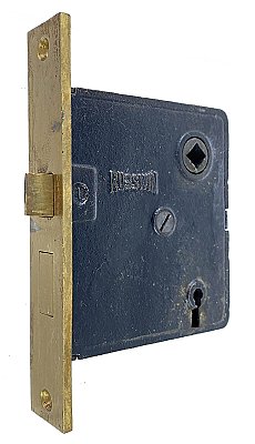 Antique Interior Mortise Door Lock by Russell & Erwin - Solid Bronze Faceplate - Circa 1920