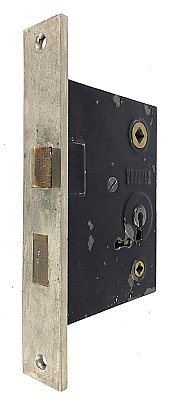 Antique Nickel Plated Norwalk Lock Co. Door Mortise Lock - Circa 1910