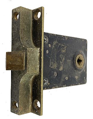 Antique Rabbeted Passage Mortise Door Latch by Branford Lock Works - Circa 1880