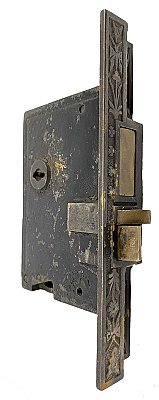 Antique Rabbeted "Bird & Butterfly" Thumblatch Mortise Door Lock by Norwalk Lock Co. - Circa 1878