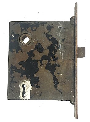 Antique Cast Bronze Interior Mortise Door Lock in "Ceylon" Design by P. & F. Corbin - Circa 1895