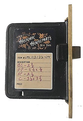 Antique Cast Bronze & Steel Interior Mortise Door Lock - Circa 1890