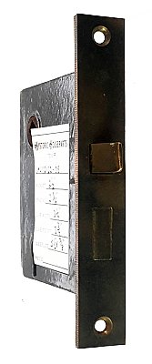 Antique Cast Bronze & Steel Interior Mortise Door Lock - Circa 1890