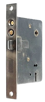 Antique Cast Iron & Steel Exterior Mortise Door Lock - Circa 1900