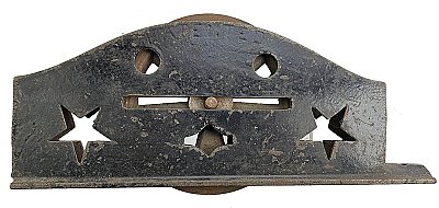 Antique Cast Iron "Hatfield" Sliding or Pocket Door Hanger or Sheave by Russell & Erwin - Circa 1880