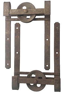 Antique Pair of Sliding or Barn Door Wheels and Hangers - Circa 1880