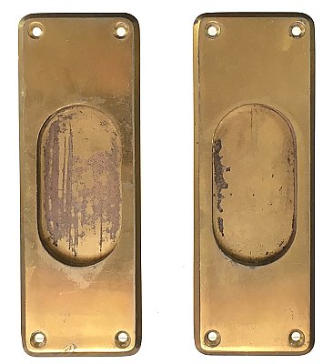 Antique Cast Bronze Pocket Door Lock Set by Barrows Lock Co. - Circa 1900