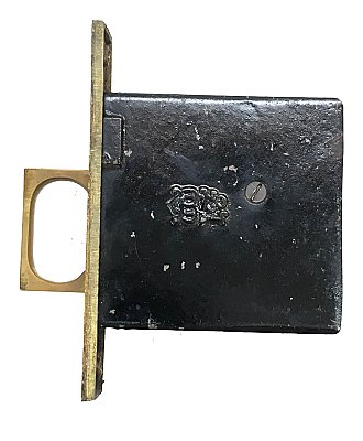 Antique Cast Bronze Pocket Door Lock Set by Barrows Lock Co. - Circa 1900