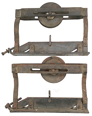 Antique Pair of "Lane's Parlor Door Co." Patent Steel Pocket or Sliding Door Hangers - Circa 1890