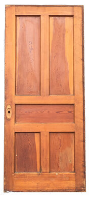 Antique Five Panel Douglas Fir Pocket or Sliding Door - Circa 1915