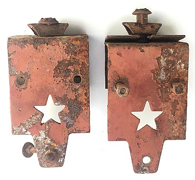 Pair of Antique Cast Iron Barn or Sliding Door Hangers - Circa 1880
