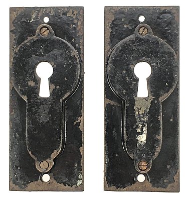 Antique Cast Iron Pocket or Sliding Double Door Pulls by Norwalk Lock Co. - Circa 1890