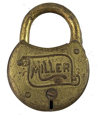 Antique Brass Plated Miller Padlock - Circa 1930