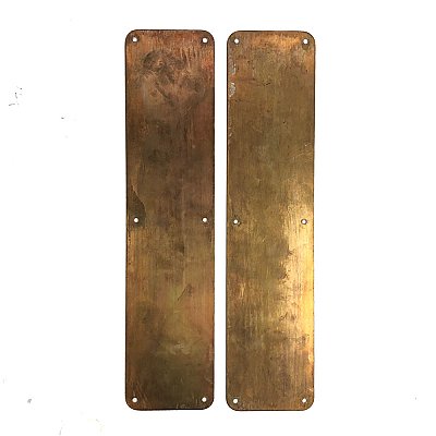 Antique Wrought Bronze Push Plate Pair