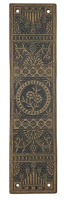 Antique Cast Iron Door Push Plate in "Windsor" Design by Reading Hardware Co. - Circa 1897