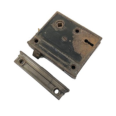 Antique Rim Lock with Keeper