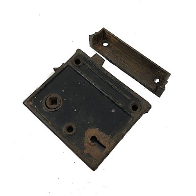 Antique Rim Lock with Keeper
