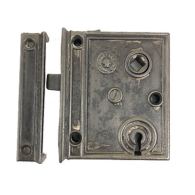 Antique Chantrell Tool Co. Upright Rim Lock With Keeper - Circa 1890
