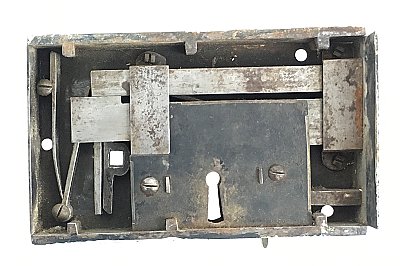 Antique Cast Iron Horizontal Rim Lock - Circa 1860