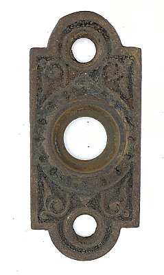 Antique Cast Iron Aesthetic Pattern Screen Door Knob Rosette or Escutcheon - Circa 1880
