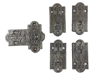 Antique Victorian Cast Iron Screen Door Corner Bracket Set - Circa 1886